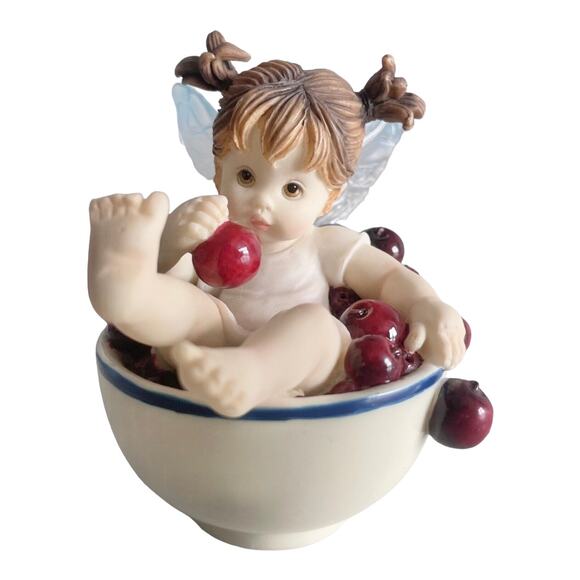 My Little Kitchen Fairies Cherry Fairie Bowl Cherries Fairy Fruit Girl Figurine - Picture 6 of 11